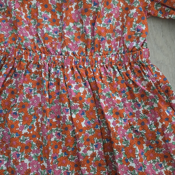 NEW Crewcuts Red & White Smocked Sundress Bishop Sleeves Size 6 Liberty Print - Picture 3 of 4